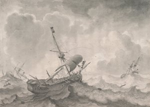 Skip på et stormfullt hav, 1698